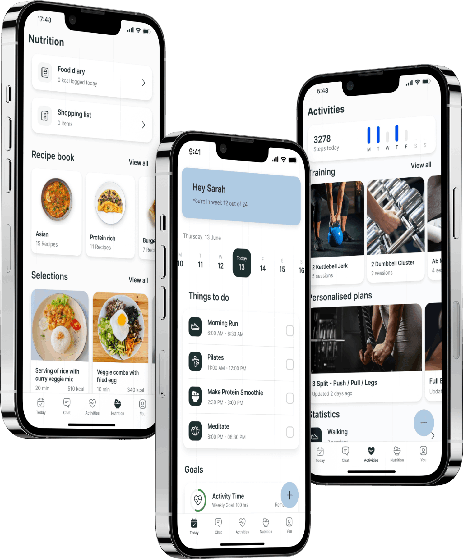 A mockup of the coaching app showcasing the features.
